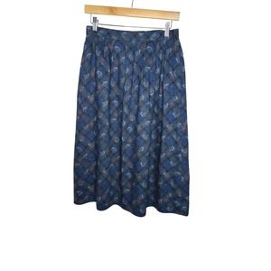 Vintage Country Sophisticates Pendleton Skirt‎ Blue Plaid Print Midi Boho sz 12